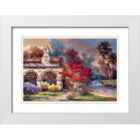 Mission Creek II White Modern Wood Framed Art Print with Double Matting by Lee, James