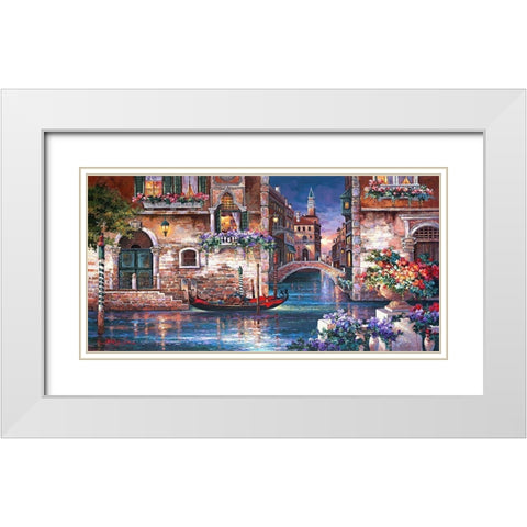 Isnt It Romantic White Modern Wood Framed Art Print with Double Matting by Lee, James