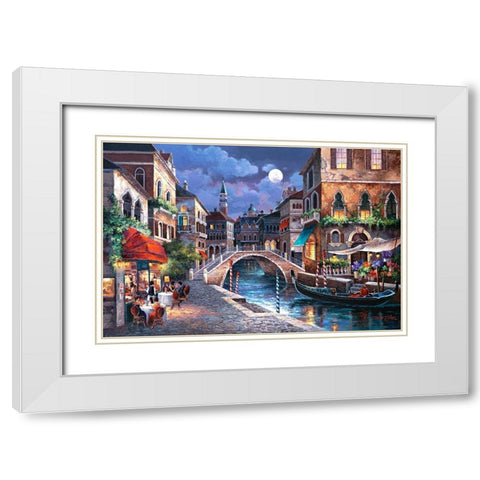 Streets of Venice II White Modern Wood Framed Art Print with Double Matting by Lee, James