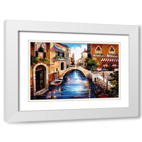 Streets of Venice III White Modern Wood Framed Art Print with Double Matting by Lee, James