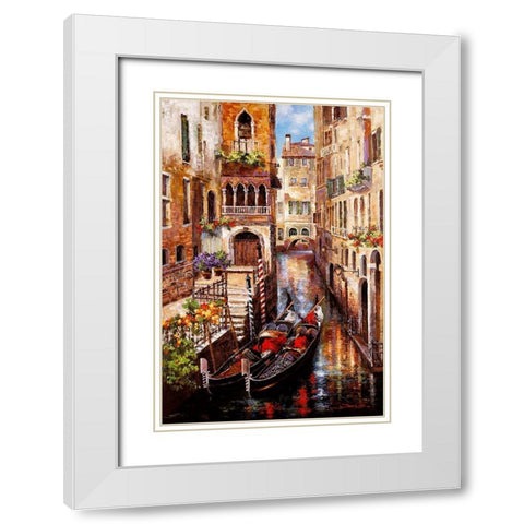 Italian Love Story White Modern Wood Framed Art Print with Double Matting by Lee, James