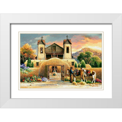 Mission Afternoon White Modern Wood Framed Art Print with Double Matting by Lee, James