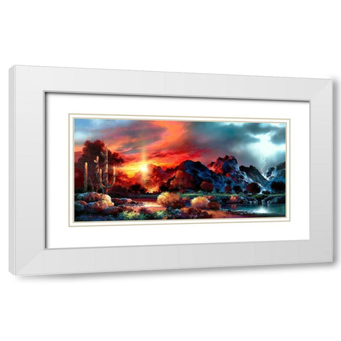 Sunset Spectacular White Modern Wood Framed Art Print with Double Matting by Lee, James