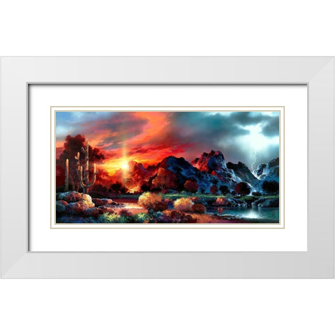 Sunset Spectacular White Modern Wood Framed Art Print with Double Matting by Lee, James