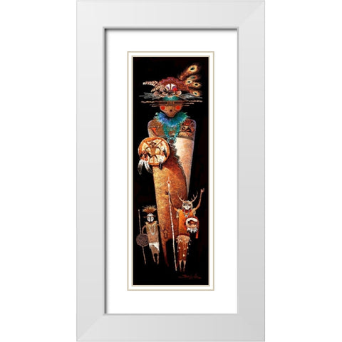 Indian Story II White Modern Wood Framed Art Print with Double Matting by Lee, James