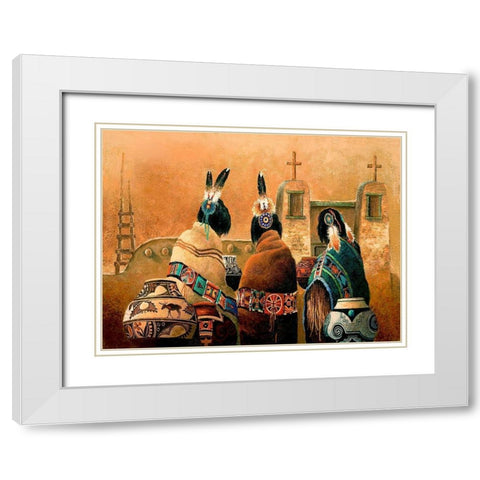 Mission Trio White Modern Wood Framed Art Print with Double Matting by Lee, James