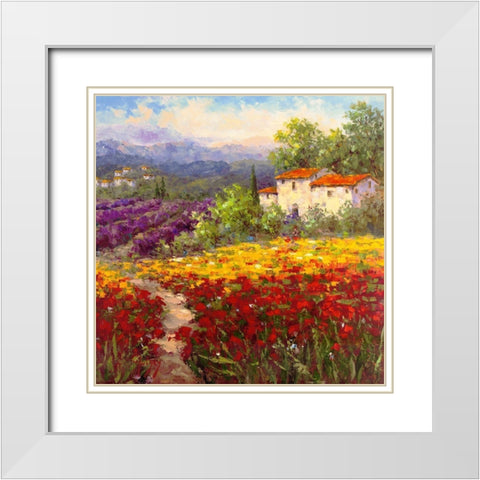 Fleur Du Pays II White Modern Wood Framed Art Print with Double Matting by Hulsey