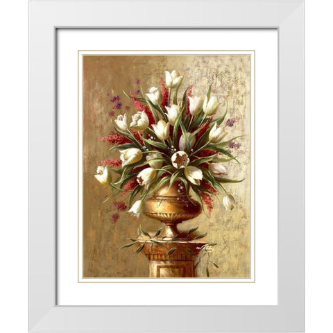 Spring Expressions II White Modern Wood Framed Art Print with Double Matting by Welby