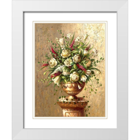 Spring Expressions I White Modern Wood Framed Art Print with Double Matting by Welby