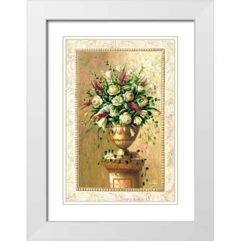 Spring Blossoms I White Modern Wood Framed Art Print with Double Matting by Welby