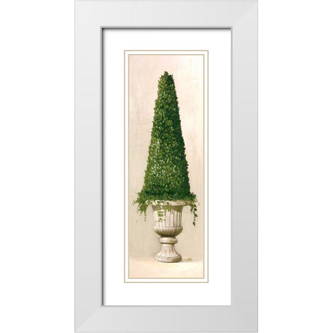 Florentine Topiary II White Modern Wood Framed Art Print with Double Matting by Welby