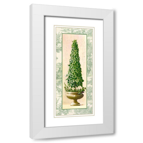 Ivy Topiary I White Modern Wood Framed Art Print with Double Matting by Welby