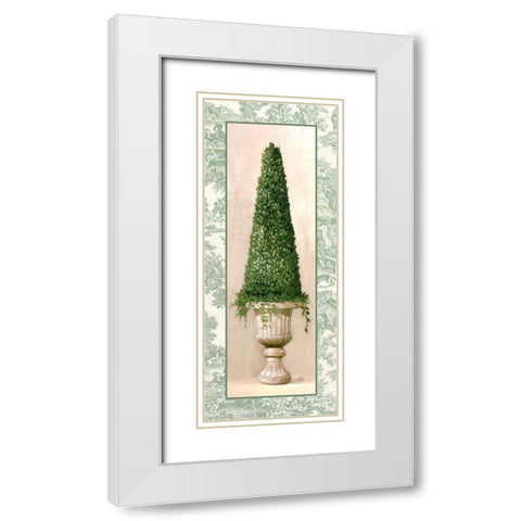 Ivy Topiary II White Modern Wood Framed Art Print with Double Matting by Welby
