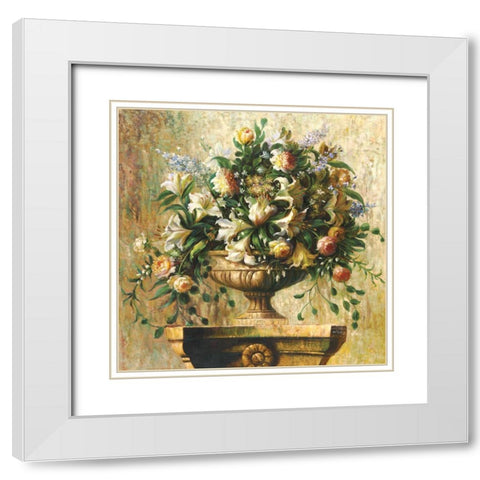 Lily Sonata White Modern Wood Framed Art Print with Double Matting by Welby