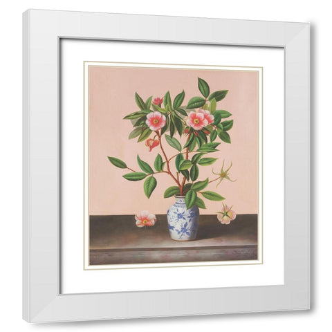 Pink Delights White Modern Wood Framed Art Print with Double Matting by Welby