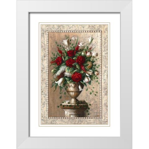 Sonata in Red White Modern Wood Framed Art Print with Double Matting by Welby