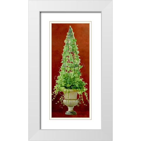 Ivy Topiary II White Modern Wood Framed Art Print with Double Matting by Welby