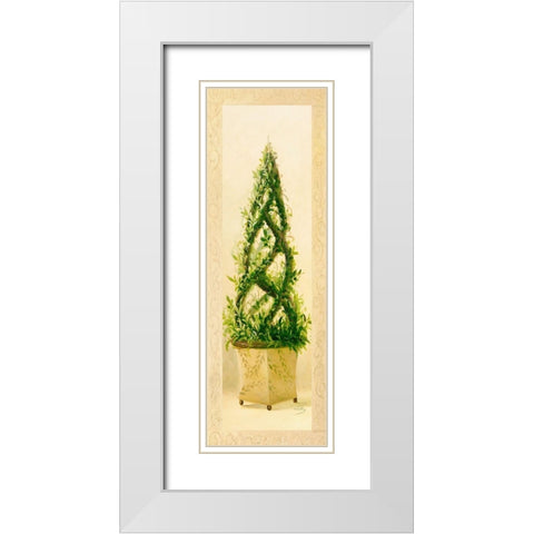 Topiary Traversee II White Modern Wood Framed Art Print with Double Matting by Welby