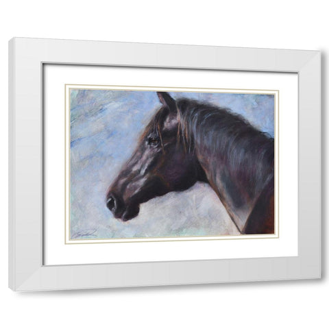Equine Encounter White Modern Wood Framed Art Print with Double Matting by Campbell, Robert