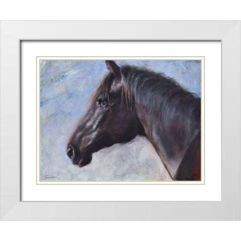 Equine Encounter White Modern Wood Framed Art Print with Double Matting by Campbell, Robert