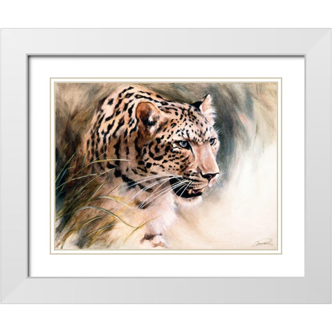 Leopards Lair White Modern Wood Framed Art Print with Double Matting by Campbell, Robert