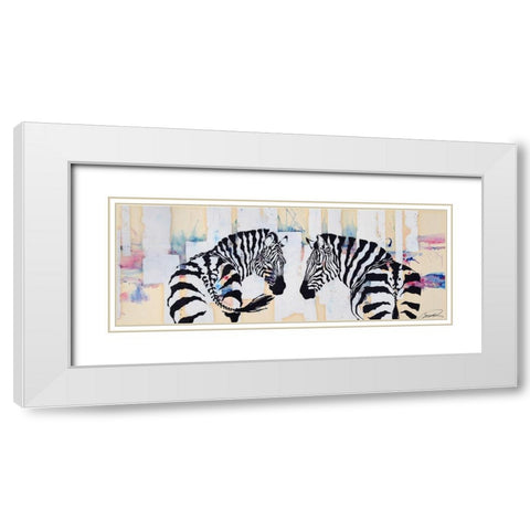 Zebra Gates White Modern Wood Framed Art Print with Double Matting by Campbell, Robert