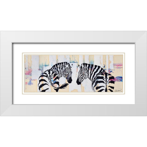 Zebra Gates White Modern Wood Framed Art Print with Double Matting by Campbell, Robert