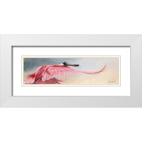 Wingspread Spoonbill White Modern Wood Framed Art Print with Double Matting by Campbell, Robert