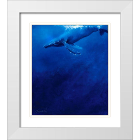 Humpback Song White Modern Wood Framed Art Print with Double Matting by Campbell, Robert