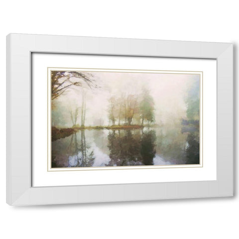 Misy Series #4 White Modern Wood Framed Art Print with Double Matting by Curinga, Kim