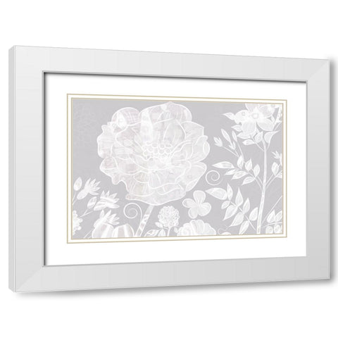 Field Poppy White Modern Wood Framed Art Print with Double Matting by Naskrent, Delores