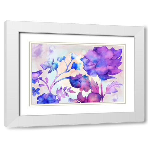 Purple Passion Garden White Modern Wood Framed Art Print with Double Matting by Naskrent, Delores