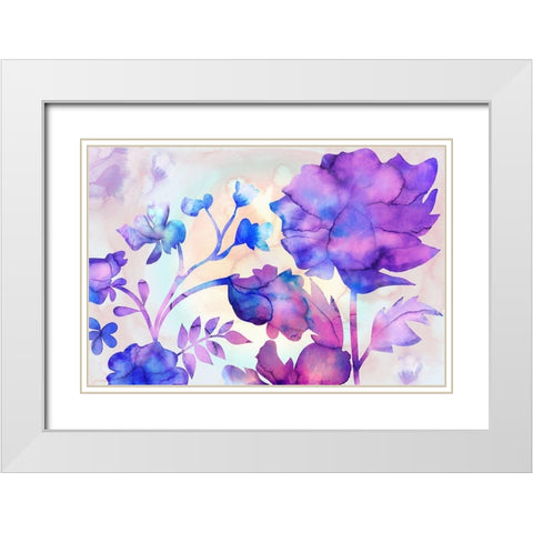 Purple Passion Garden White Modern Wood Framed Art Print with Double Matting by Naskrent, Delores