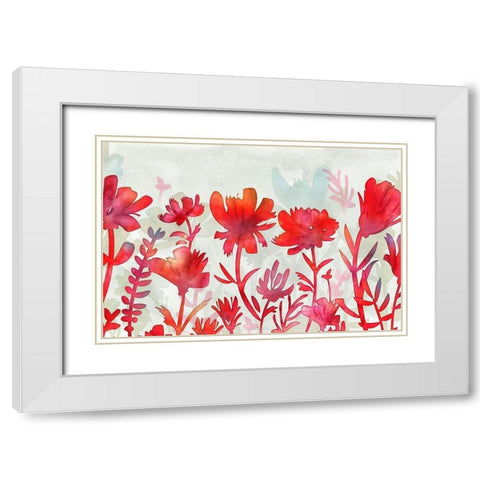 Claret Oasis White Modern Wood Framed Art Print with Double Matting by Naskrent, Delores