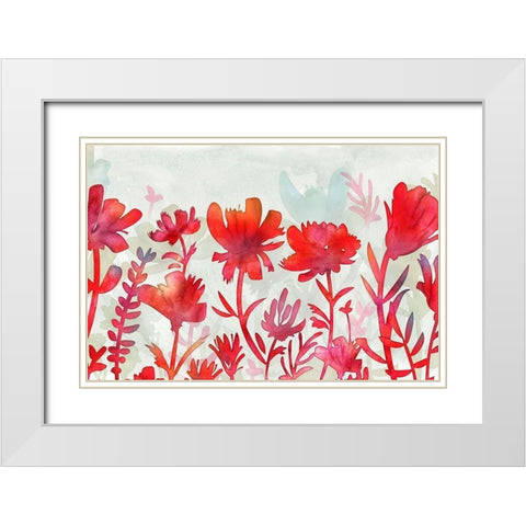 Claret Oasis White Modern Wood Framed Art Print with Double Matting by Naskrent, Delores