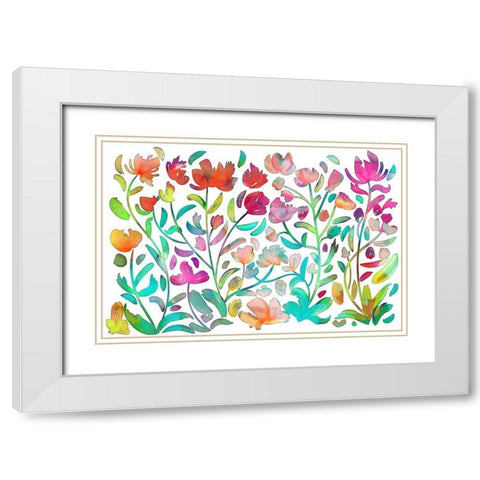 Foliage in July White Modern Wood Framed Art Print with Double Matting by Naskrent, Delores