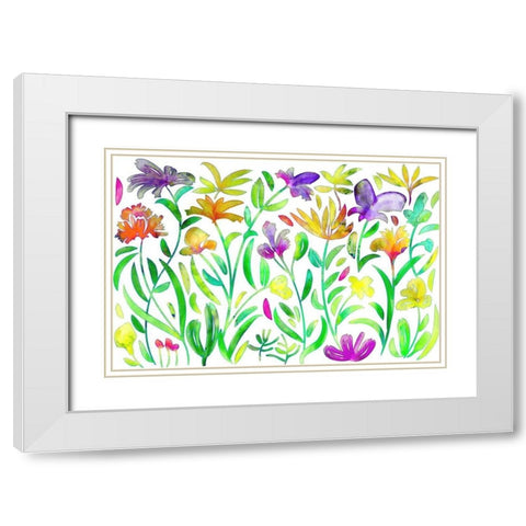 At the Edge of the Creek White Modern Wood Framed Art Print with Double Matting by Naskrent, Delores