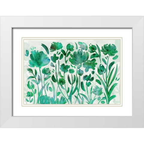 Jade Paradise White Modern Wood Framed Art Print with Double Matting by Naskrent, Delores