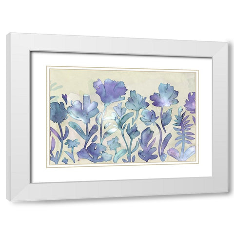 Dusky Purple Garden White Modern Wood Framed Art Print with Double Matting by Naskrent, Delores