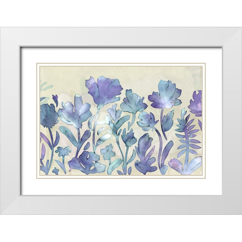 Dusky Purple Garden White Modern Wood Framed Art Print with Double Matting by Naskrent, Delores