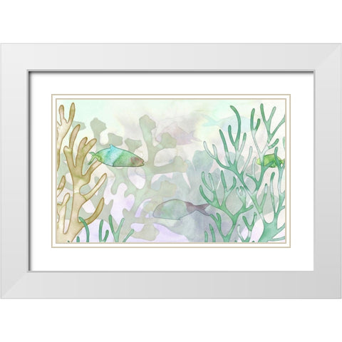 Saltwater Shoal White Modern Wood Framed Art Print with Double Matting by Naskrent, Delores