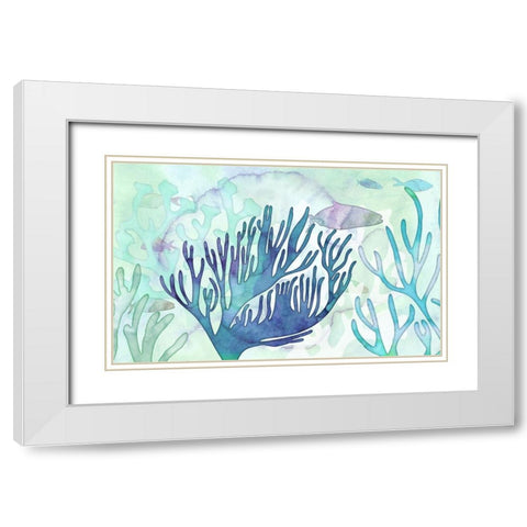 Aquatic Atmosphere White Modern Wood Framed Art Print with Double Matting by Naskrent, Delores