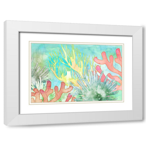 Atlantis Anemone White Modern Wood Framed Art Print with Double Matting by Naskrent, Delores