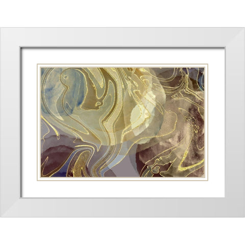 Mink Tan White Modern Wood Framed Art Print with Double Matting by Naskrent, Delores