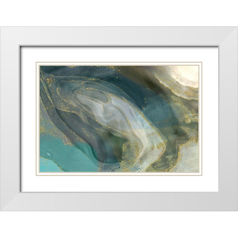 Tarnished Silver White Modern Wood Framed Art Print with Double Matting by Naskrent, Delores