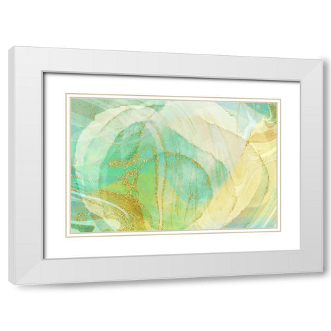 Foamy Lime White Modern Wood Framed Art Print with Double Matting by Naskrent, Delores