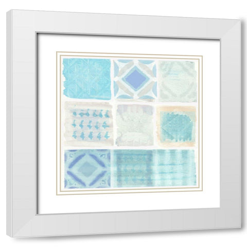 Duck Egg Tiles White Modern Wood Framed Art Print with Double Matting by Kouta, Flora