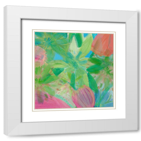 Tropical Garden White Modern Wood Framed Art Print with Double Matting by Kouta, Flora