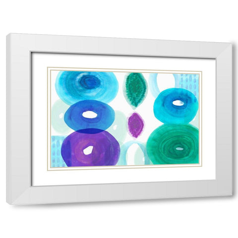 Ocean Jewels I White Modern Wood Framed Art Print with Double Matting by Kouta, Flora