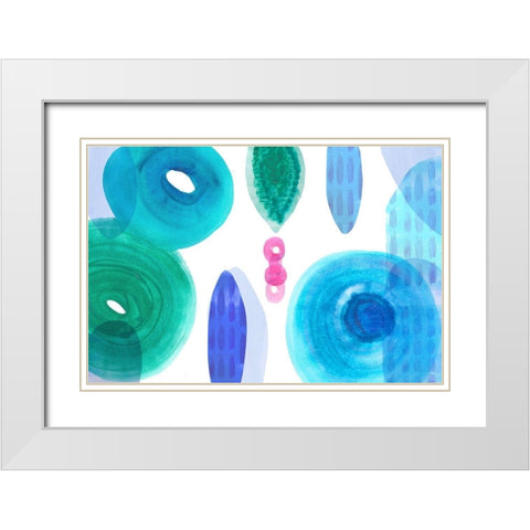Ocean Jewels II White Modern Wood Framed Art Print with Double Matting by Kouta, Flora